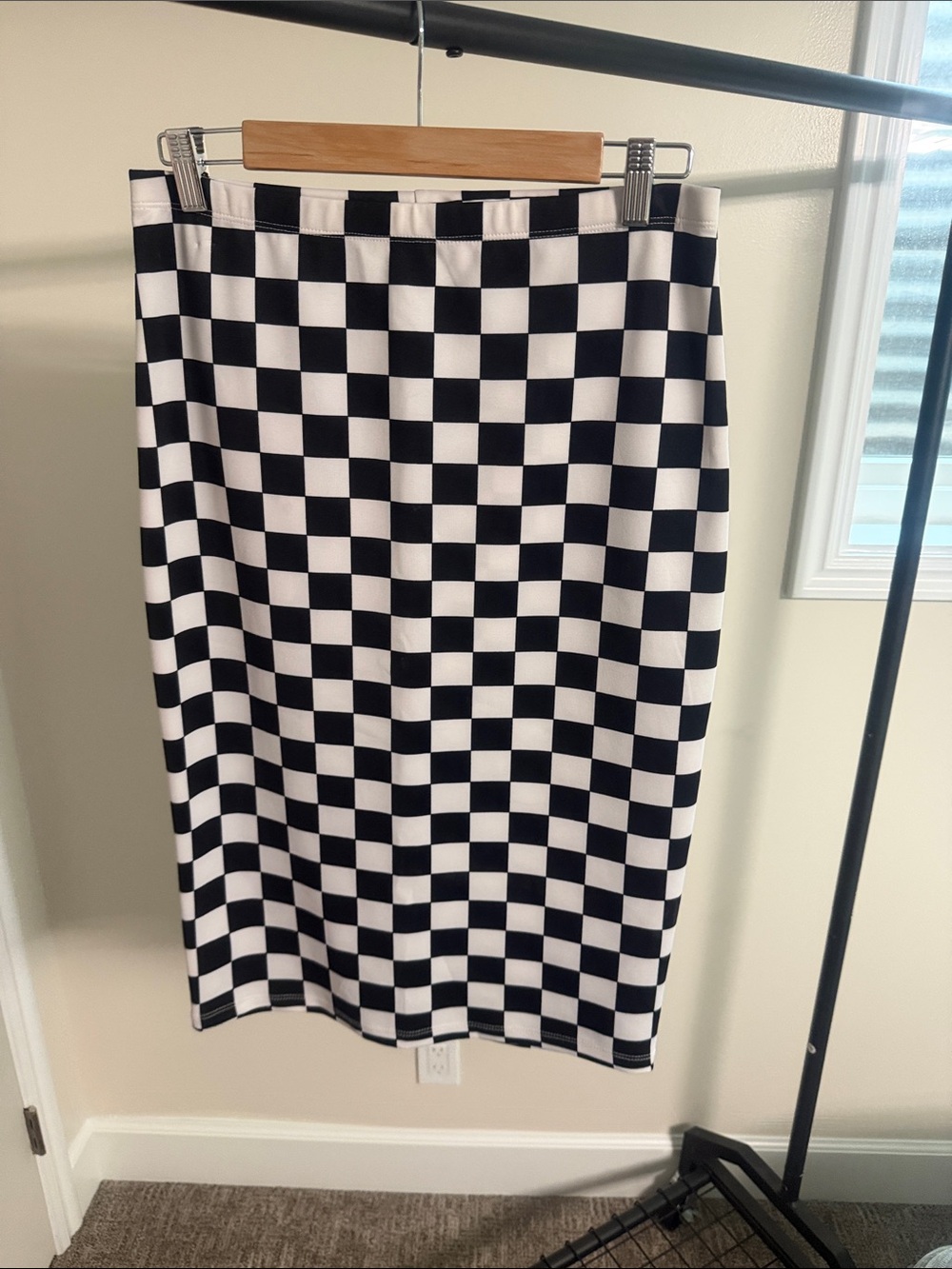 Forever 21 Black and White Checkerboard Pencil Skirt